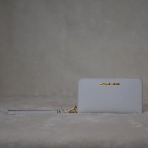 Large Flat Leather Phone Case Wristlet